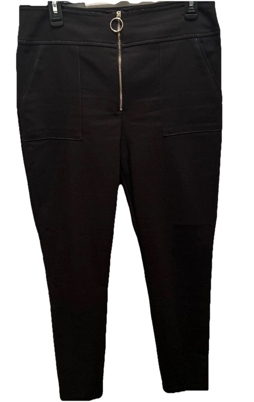 Inc International Concepts Womens Black Contrast Stitch Skinny Pants Size 12